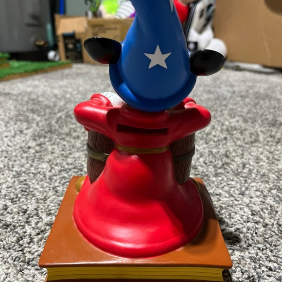 Vintage Walt Disney World Fantasia Sorcerers Apprentice Mickey Mouse Vinyl Bank - Picture 5 of 10